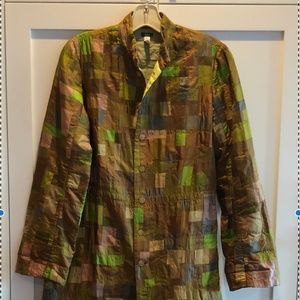 Dosa Silk patchwork coat.